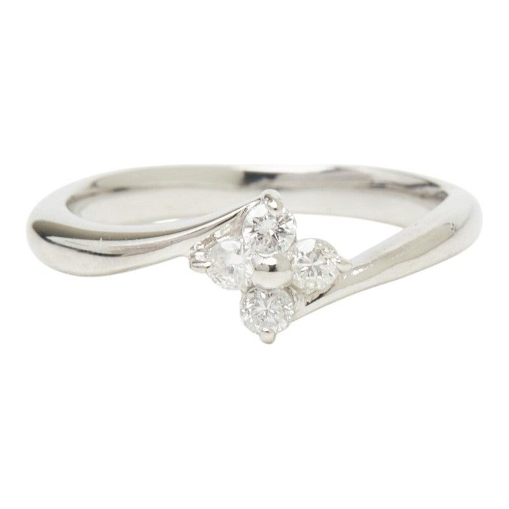 Unbranded Clover Diamond Platinum 900 Ring Silver